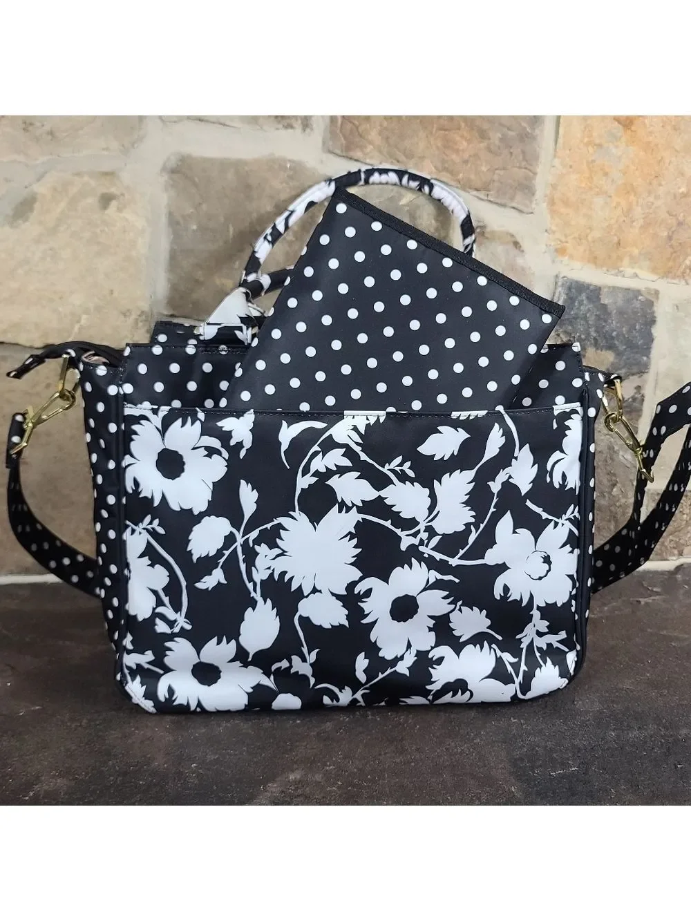Jujube Be Classy Floral Polka Dot Diaper Bag
